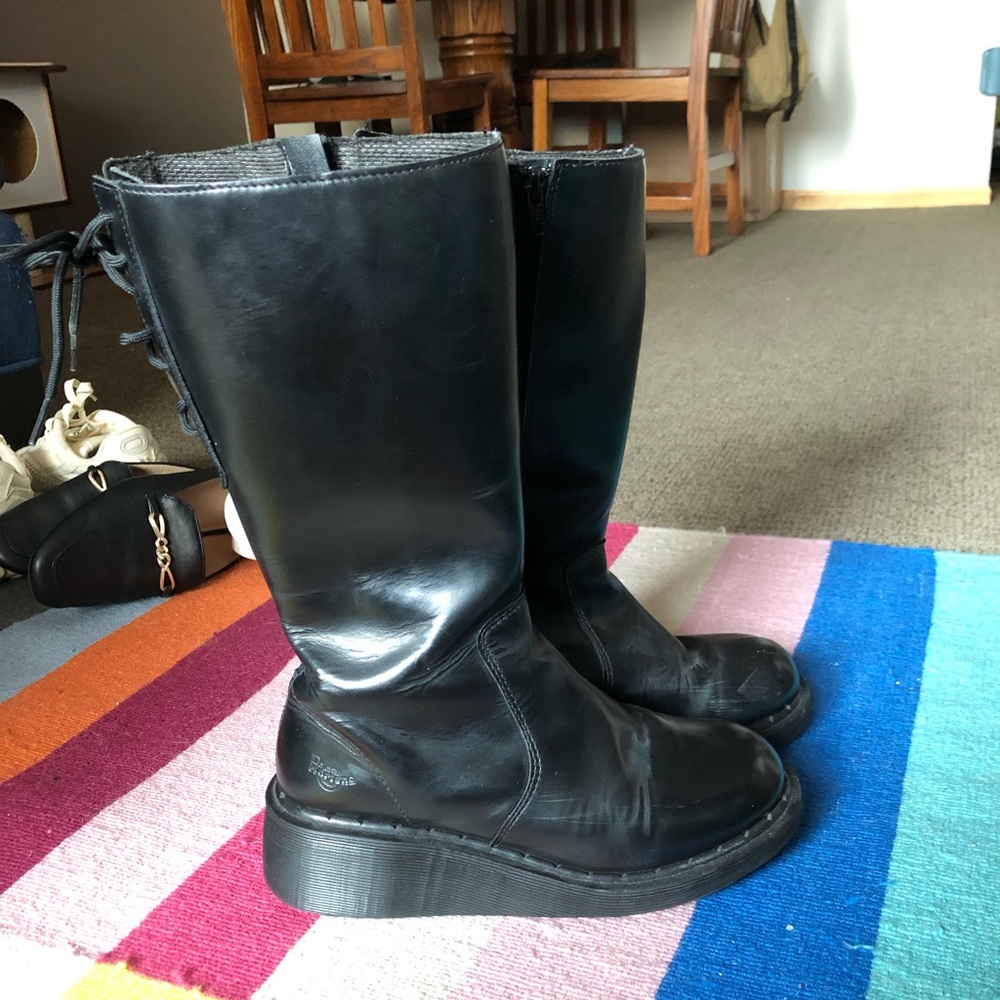 Dr. Martens boots size 8 vintage wedge black WIDE CALF